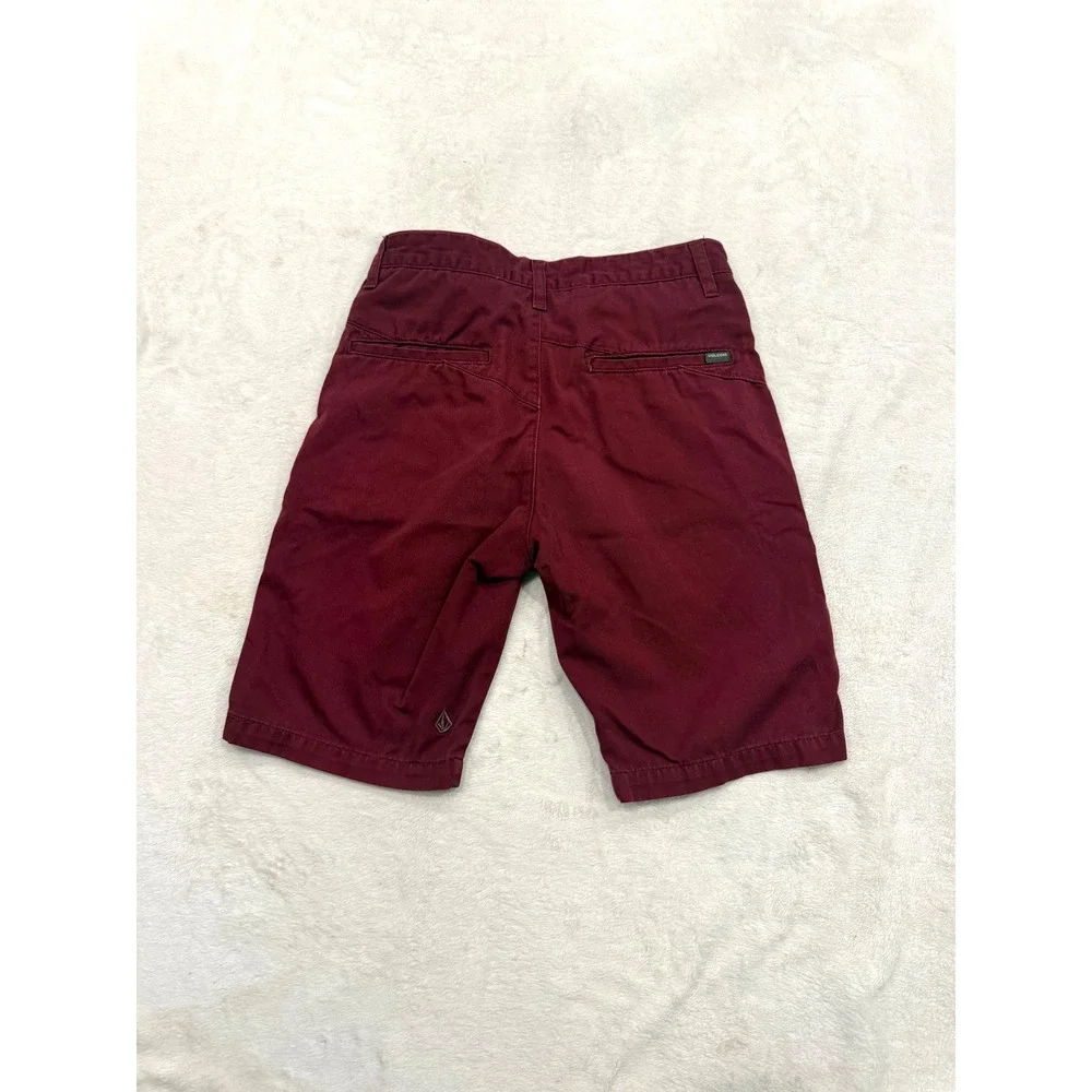 Volcom Frickin Modern Fit Chino Shorts Mens 28 Burgundy Maroon Skate Casual